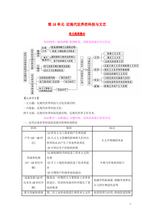 2019版高考历史一轮复习第16单元单元高效整合学案北师大版