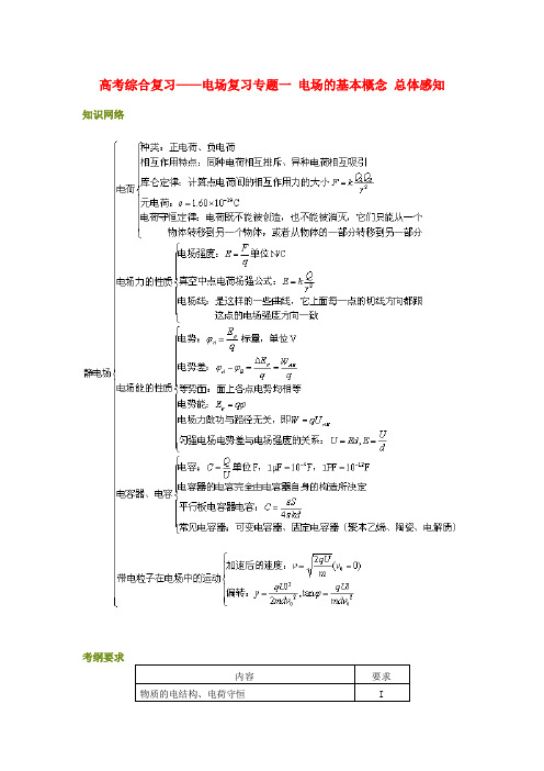 【实用精品】北京四中高考物理第二轮综合专题复习 电场复习专题一 电场的基本概念