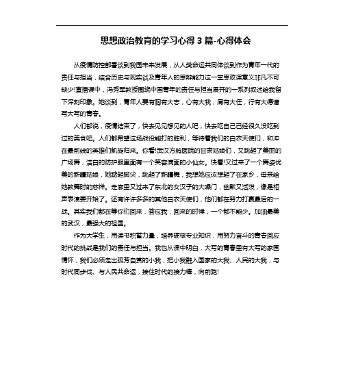 思想政治教育的学习心得3篇-心得体会