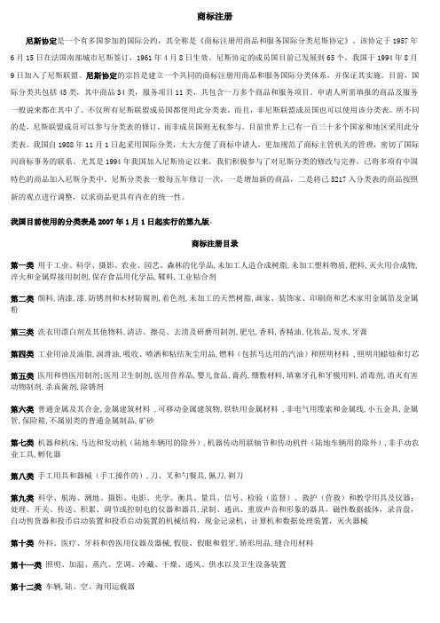 商标分类尼斯分类第九版