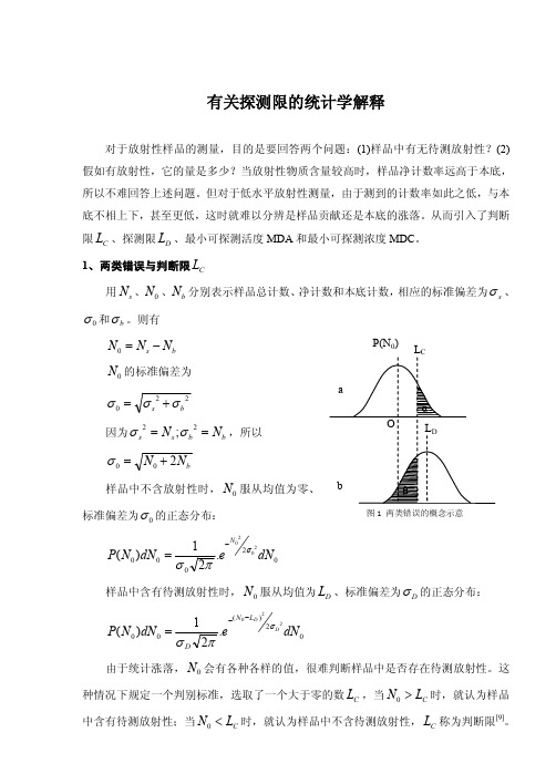 有关探测限的统计学解释