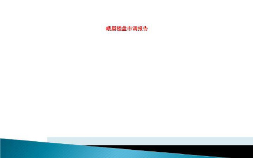 峨眉楼盘市调报告