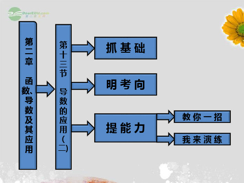 【三维设计】2013高考数学一轮复习 第13节 导数的应用(二)课件