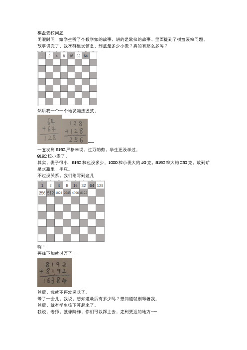 棋盘麦粒问题