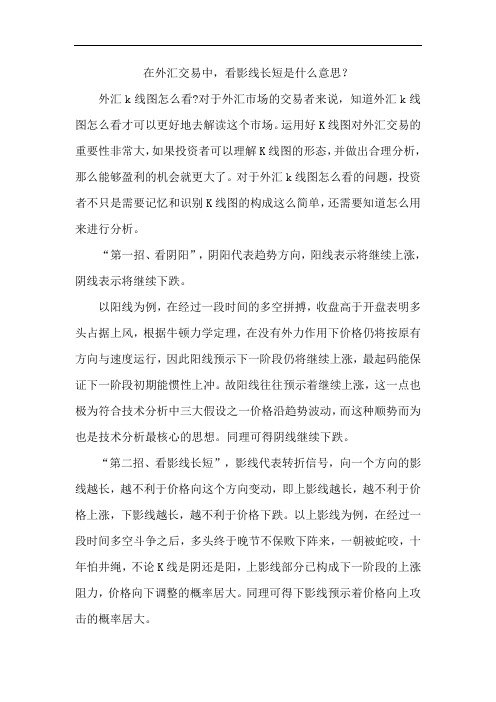 在外汇交易中,看影线长短是什么意思？