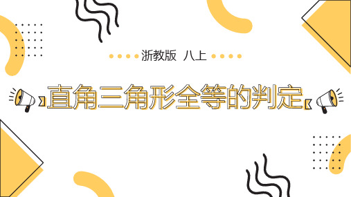 2.8 直角三角形全等的判定(课件)八年级数学上册(浙教版)