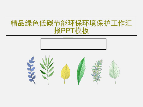 精品绿色低碳节能环保环境保护工作汇报PPT模板29页PPT
