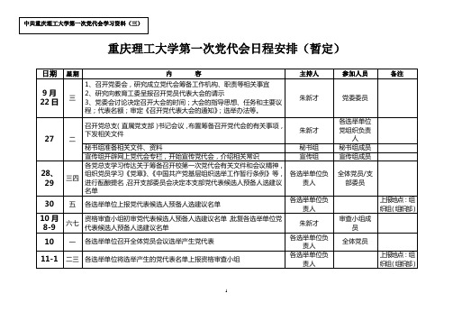 3.重庆理工大学第一次党代会日程安排(0926)