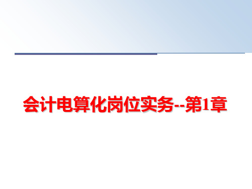 最新会计电算化岗位实务--第1章