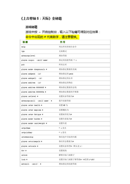 《上古卷轴5：天际》全秘籍