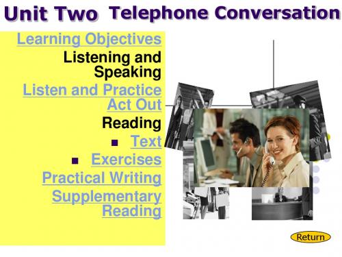 Unit 2 Telephone Conversation Microsoft PowerPoint 演示文稿