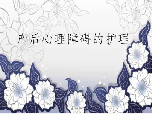 产后心理障碍的护理
