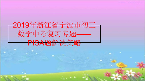 【精品】2019年浙江省宁波市初三数学中考复习专题——PISA题解决策略PPT课件