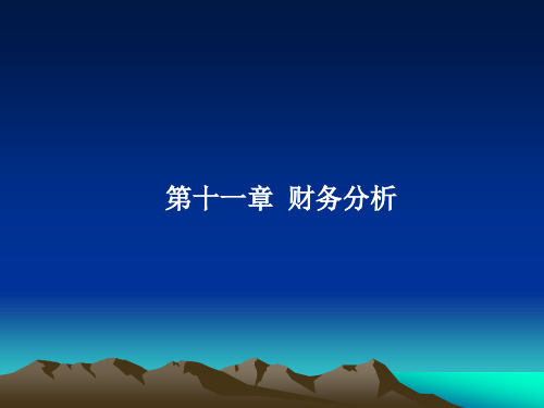 财务管理-第十一章 财务分析