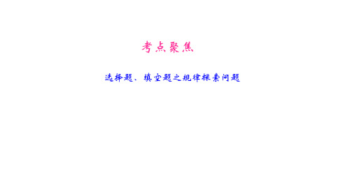 2020年中考数学考点聚焦(二)《选择填空压轴题之规律探索问题》