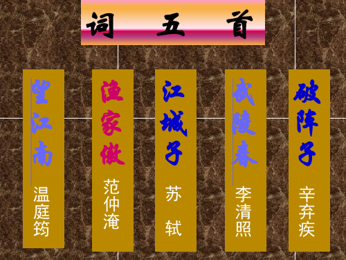 九年级语文上册 第六单元第25课《词五首》课件 人教新课标版