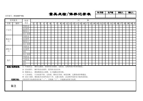 量具点检保养记录表