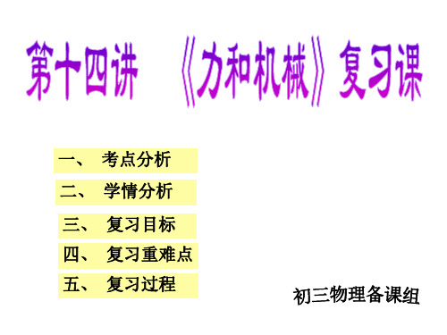 第十四讲-《力和机械》复习课-初三物理备课组