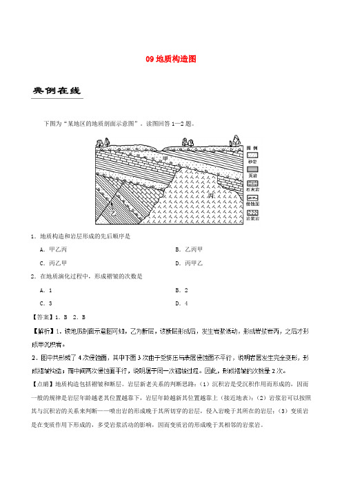 备战高考地理《自然地理十大基础图击破》专题09 地质构造图练习