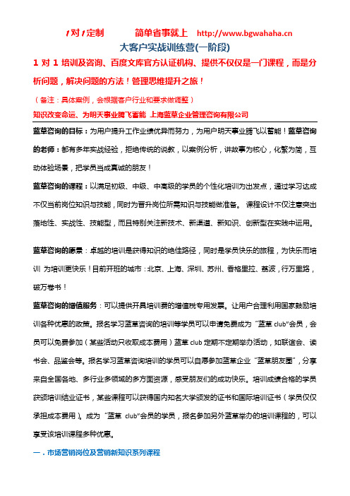 《大客户实战训练营之一阶段》