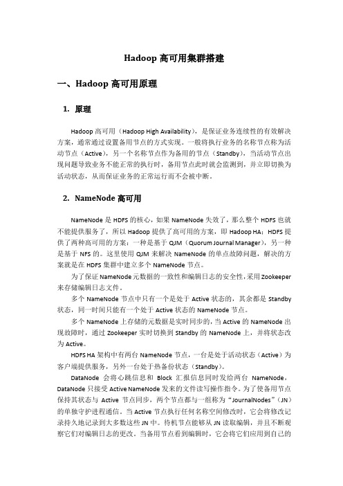 hadoop高可用集群搭建