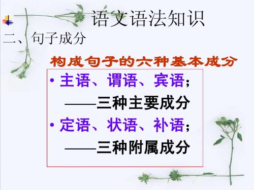 语文语法知识(二)——句子成分