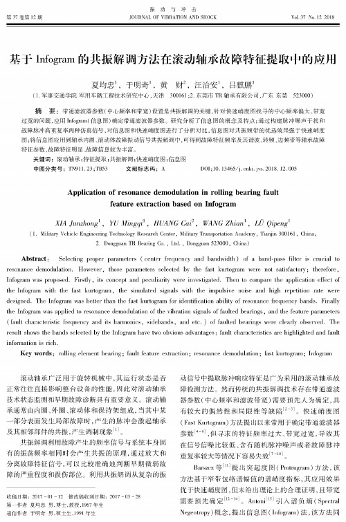 基于Infogram的共振解调方法在滚动轴承故障特征提取中的应用