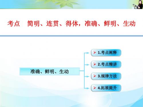 江西省横峰中学2016年高考语文第一轮复习语言文字运用：语言准确、鲜明、生动 课件(共13张PPT)