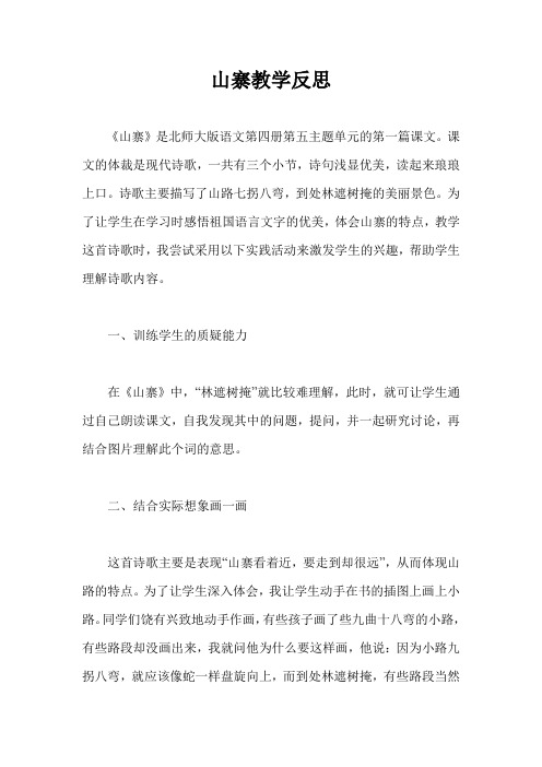 山寨教学反思