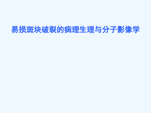 易损斑块破裂的病理生理与分子影像学.ppt