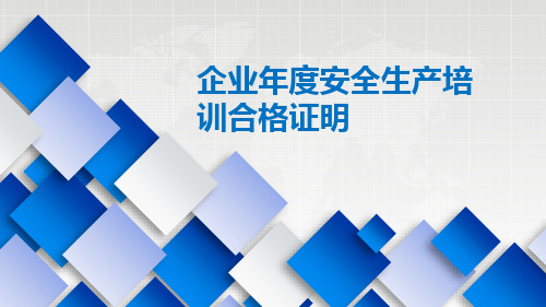 企业年度安全生产培训合格证明