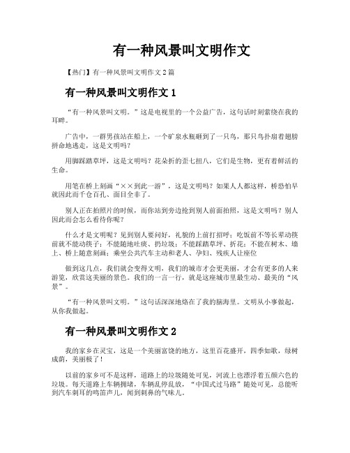 有一种风景叫文明作文