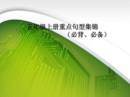 五年级上册英语重点句型pep