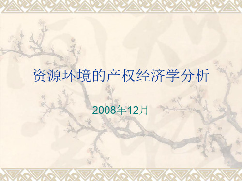 资源环境的产权经济学分析