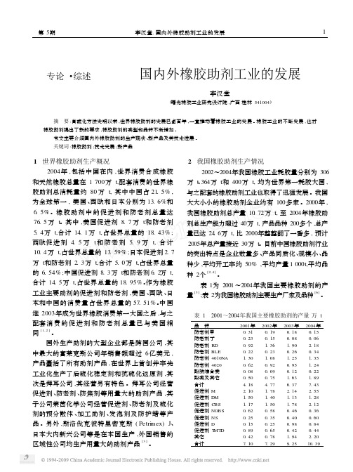 橡胶技术网 - 国内外橡胶助剂工业的发展