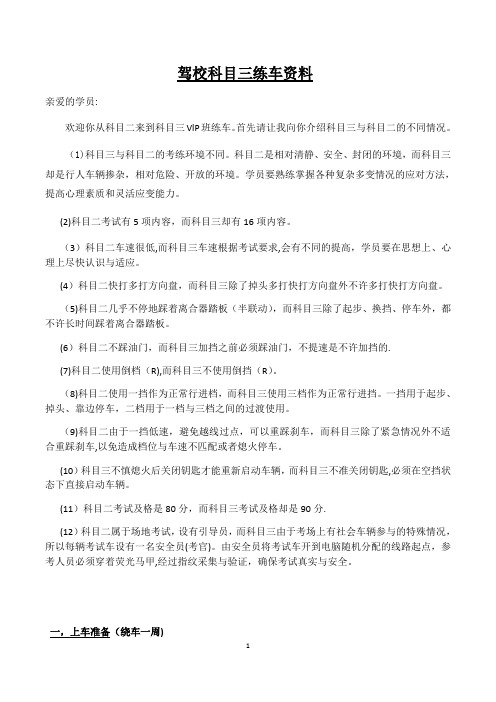 驾校科目三练车资料
