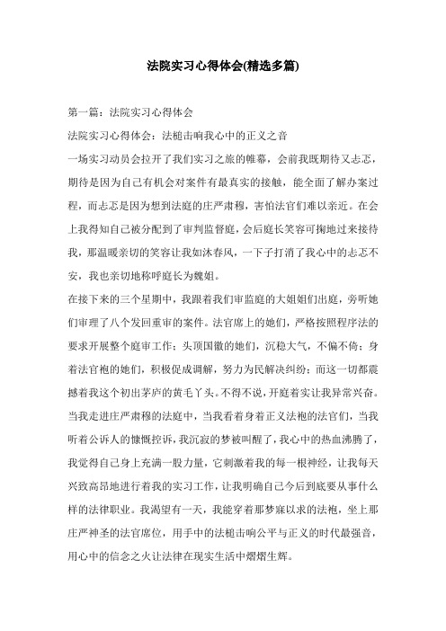 法院实习心得体会(精选多篇)