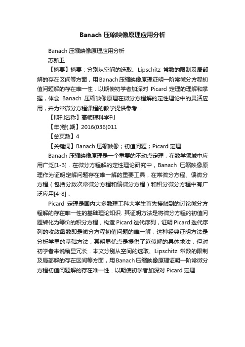 Banach压缩映像原理应用分析