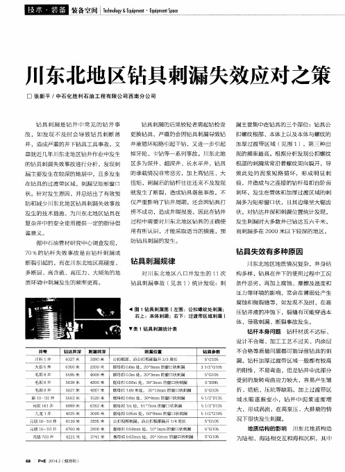 川东北地区钻具刺漏失效应对之策
