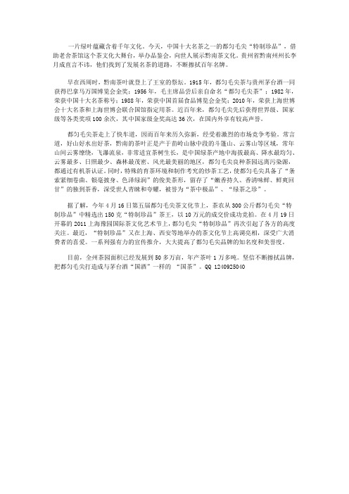 毛尖茶文化