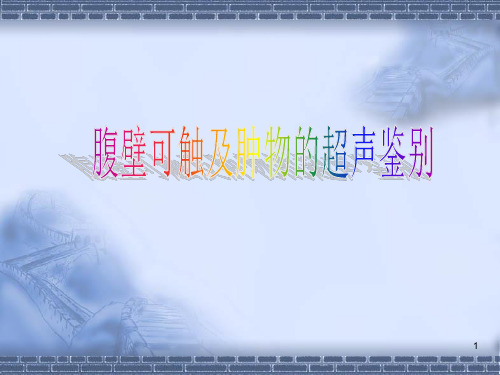 腹部可触及肿块PPT课件