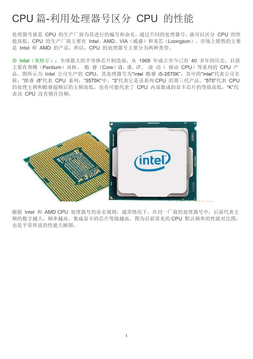 CPU篇-利用处理器号区分 CPU 的性能