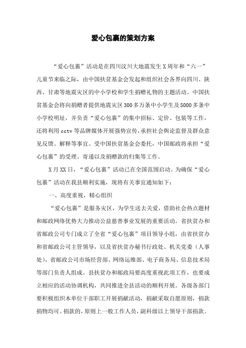 爱心包裹的策划方案
