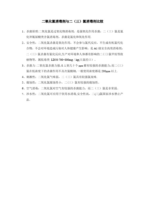 二氧化氯与三氯比较