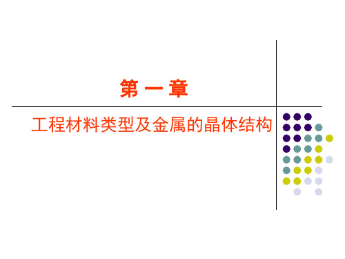 第一章工程材料类型及金属的晶体结构