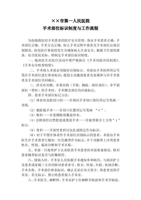 手术部位识别标示制度与流程