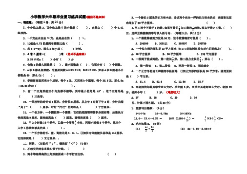 实验小学六年级毕业练兵检测试题
