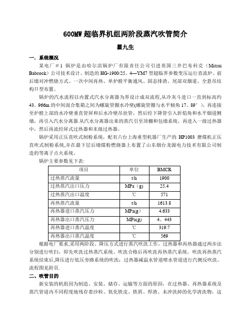 600MW超临界机组两阶段蒸汽吹管简介【范本模板】
