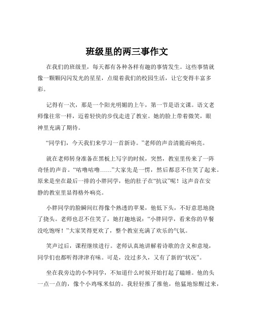 班级里的两三事作文