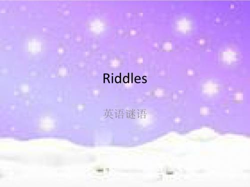 Riddles谜语